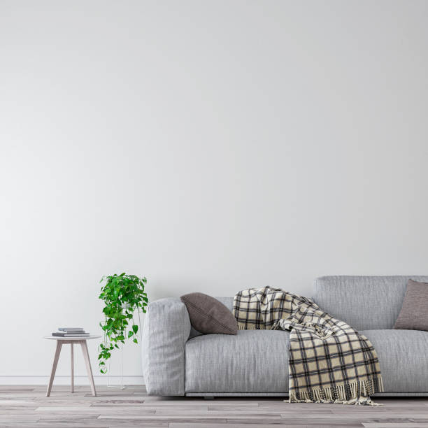istock Elegant living room with sofa front view right 1219778863