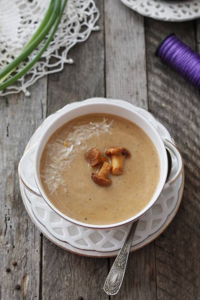 istock Chanterelle cream, mushroom soup 1219779752