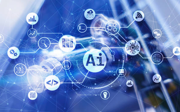 istock Artificial Intelligence. AI. Infographic  illustration on fantastic computer center. 1219781228