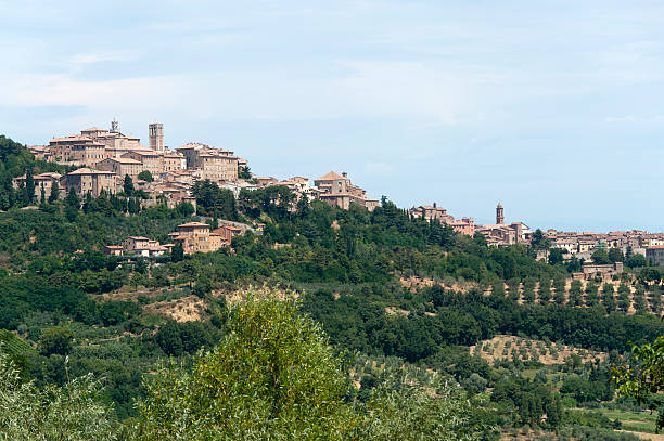 istock Landscape with panorama of Chianciano (Siena, Tuscany, Italy) 121978202