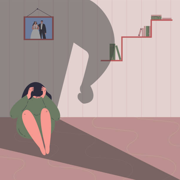 illustrazioni stock, clip art, cartoni animati e icone di tendenza di concetto di violenza domestica - violenza donne