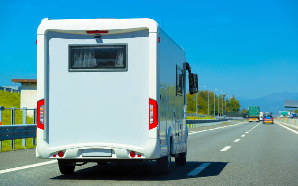 istock Caravan on road Switzerland 1219786305