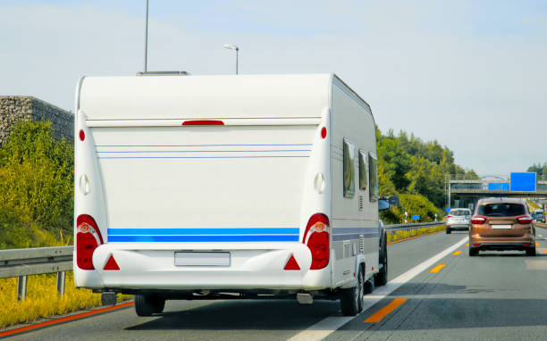istock Caravan on highway at Switzerland 1219786373