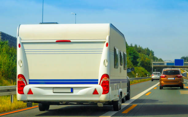 istock Caravan on highway in Switzerland 1219786399