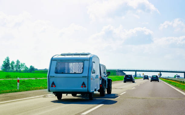 istock Camper rv at road Poland 1219786406