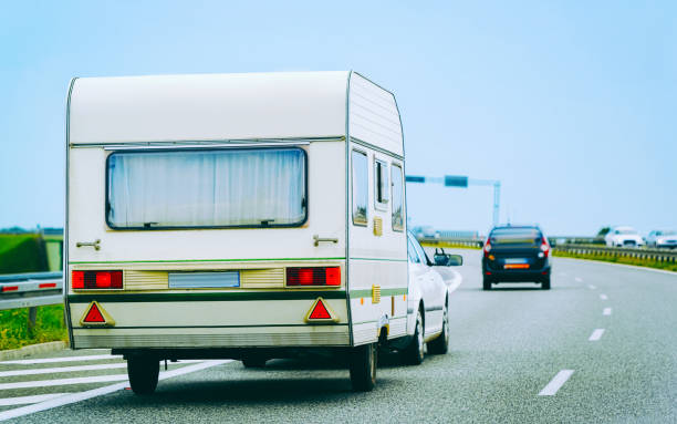 istock Camper in road in Warsaw Poland 1219786465