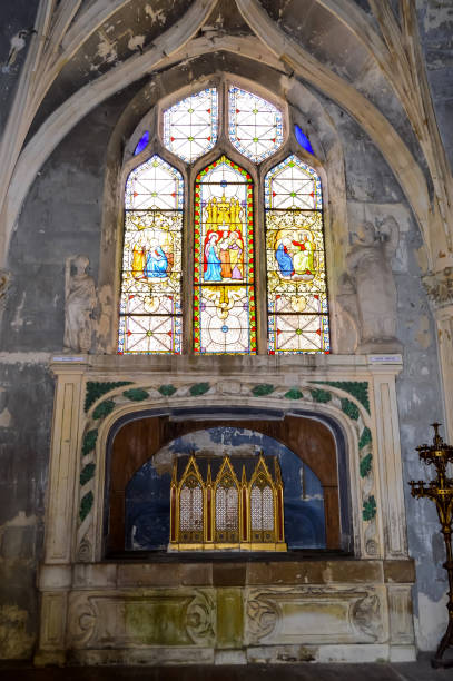 istock Interior stained glass windows of the Saint Etienne 1219788016