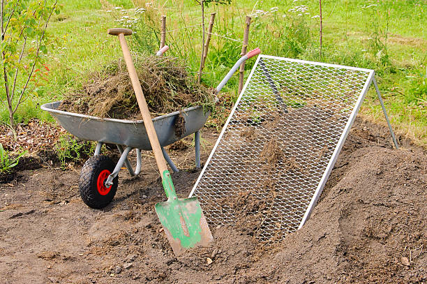 compost pile sieve  sifting stock pictures, royalty-free photos & images