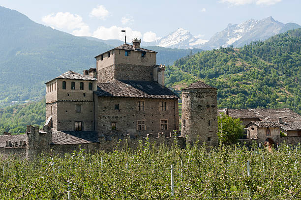 istock Castle of Sarriod (Aosta, Italy) as farmhouse 121978925