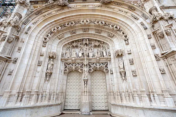 Bourg-en-Bresse (Ain, Rhone,-Alpes, France) - Church of Brou, portal on the facade