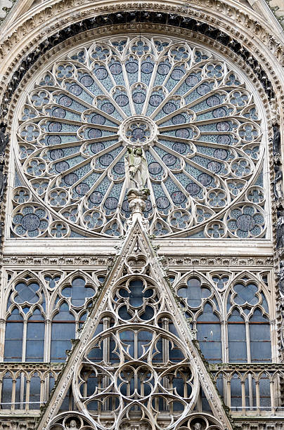istock Rouen - Cathedral exterior, rose window 121979873