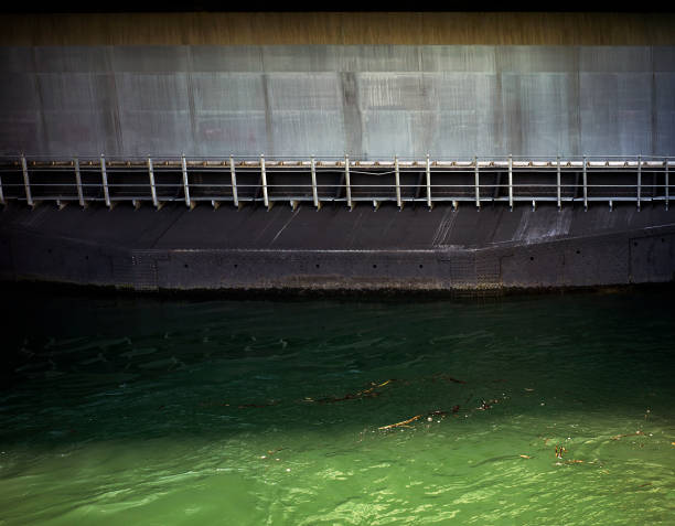 Hydroelectric power generating man made dam Hydroelectric power generating man made dam located in Dravograd, Slovenia joule stock pictures, royalty-free photos & images