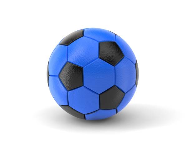 Flat soccer ball isolated on white background.