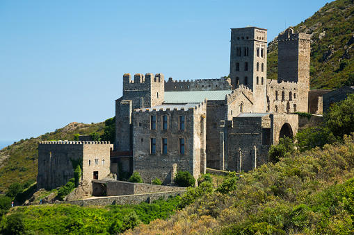 View of Monestir de Sant Pere de Rodes, Girona province, Spain