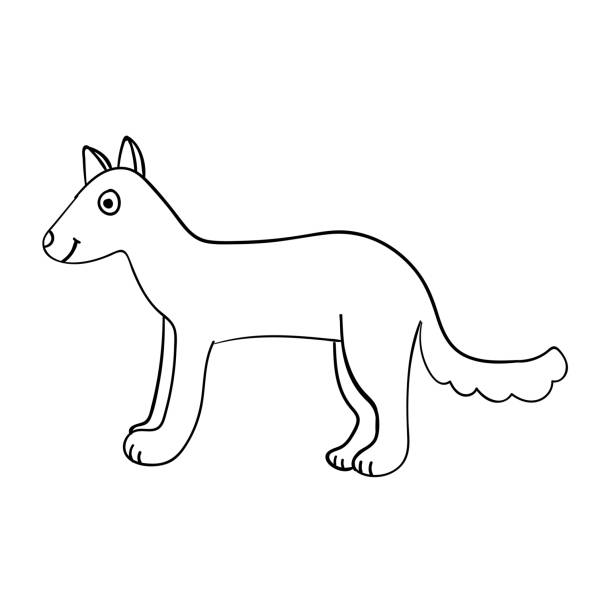 мультфильм каракули линейной милой собакой изолированы на белом фоне. векторная иллюстрация. - golden retriever retriever white background isolated stock illustrations