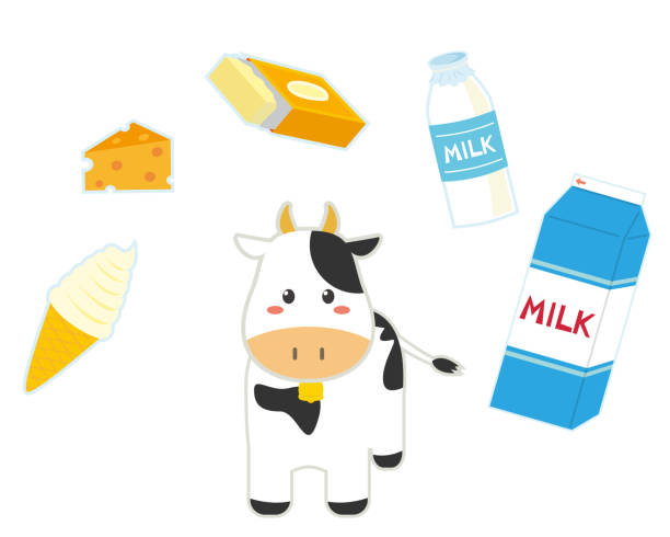 istock Dairy products vector illustration . Paper pack milk vector illustration .Gyunyu is milk in English . 1219810991