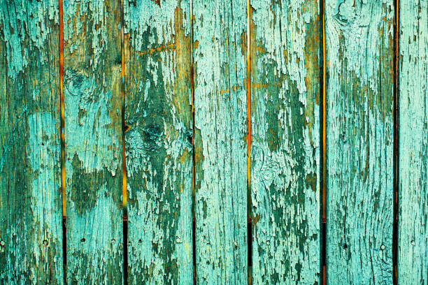 istock Texture of peeling painted planks 1219814874