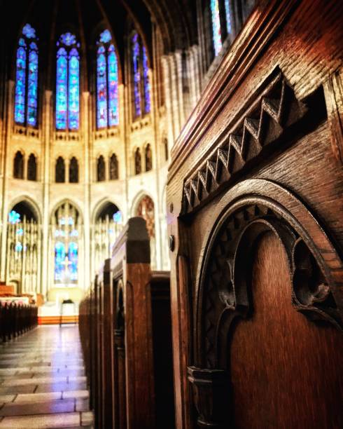 istock Pew in Riverside Church, NYC 1219820004