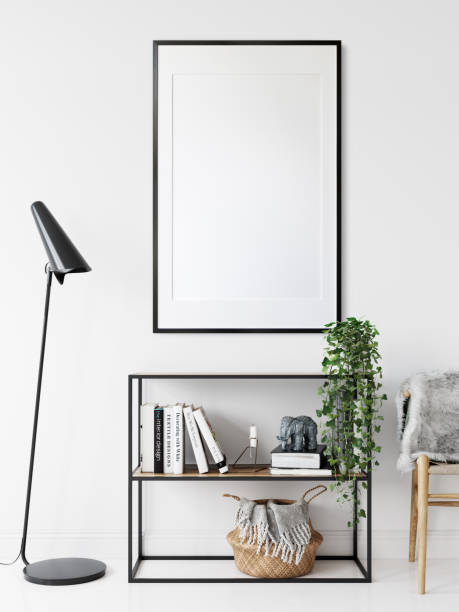 istock Frame mockup in scandinavian interior. Interior mockup. 3d rendering, 3d illustration 1219822236