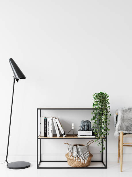 istock Wall mockup in scandinavian interior. Interior wall mockup. Wall art. 3d rendering, 3d illustration 1219822353