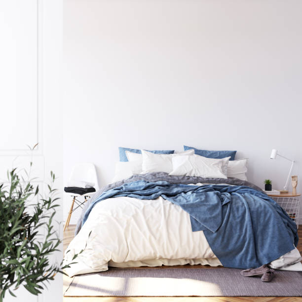 istock Wall mockup in scandinavian interior. Interior wall mockup. Wall art. 3d rendering, 3d illustration 1219822987
