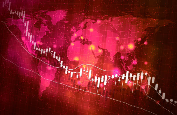 istock Image of stock price crash Coronavirus Red color visual design 1219822993