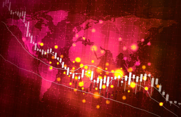 istock Image of stock price crash Coronavirus Red color visual design 1219823019