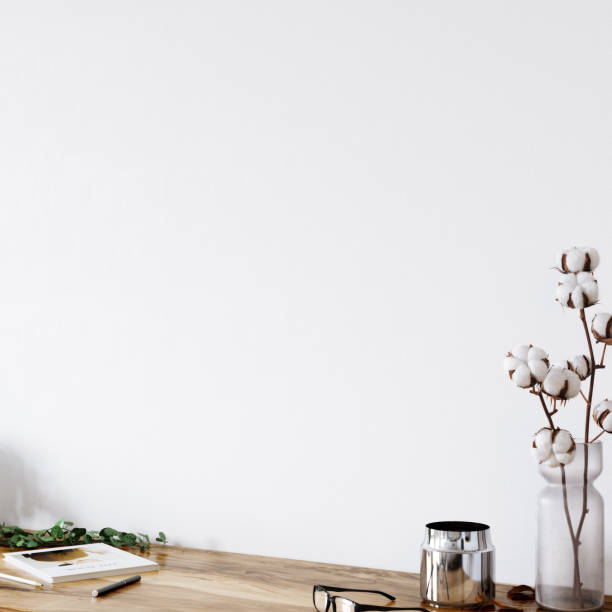 istock Wall mockup in scandinavian interior. Interior wall mockup. Wall art. 3d rendering, 3d illustration 1219823077