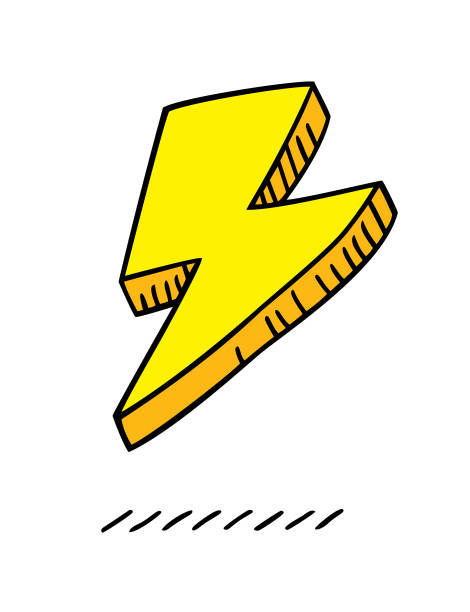 ilustrações de stock, clip art, desenhos animados e ícones de lightning bolt doodle - pencil drawing flash