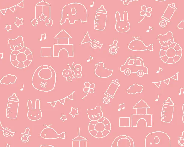 Vector illustration of Baby toys pattern