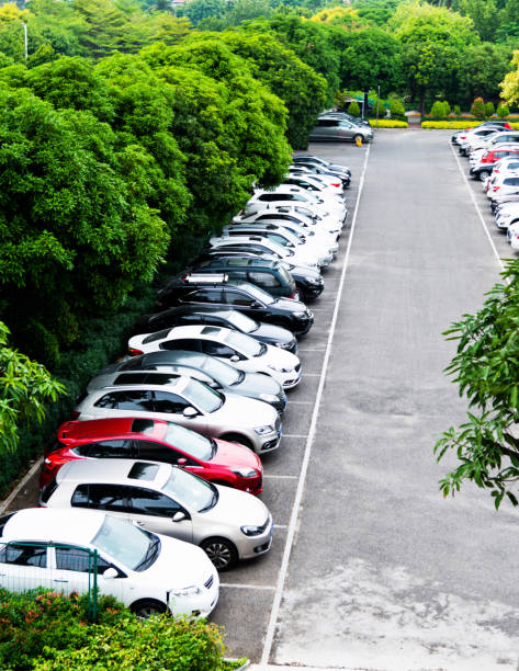 istock Cars in parking garage background 1219824813