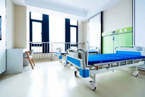 istock Hospital ward with two beds 1219825679