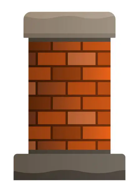 Vector illustration of Red Brick Chimney