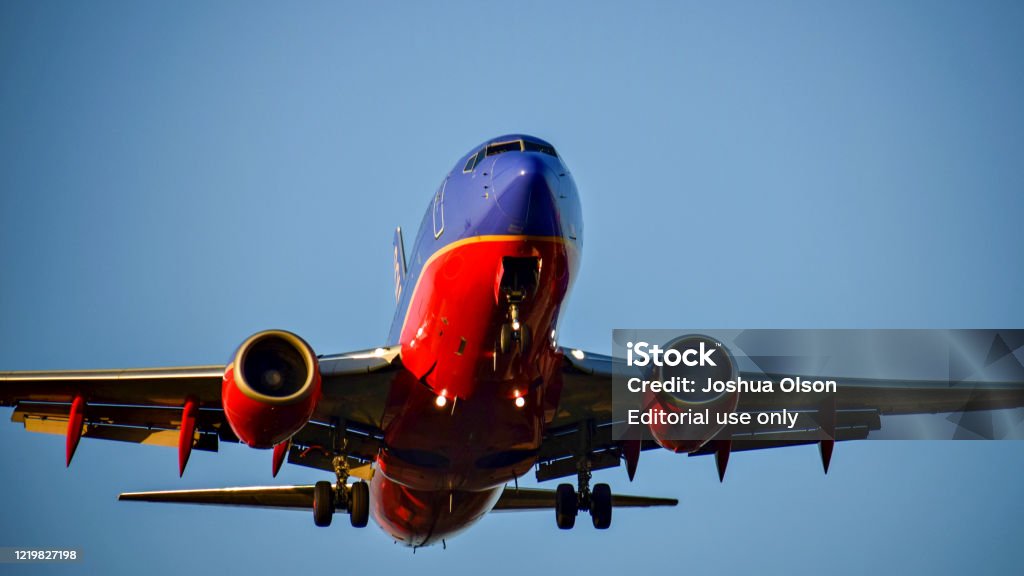 A Southwest Airlines B737 taking off An Southwest Airlines B737 taking off at Austin Bergstrom International Airport. Airplane Stock Photo