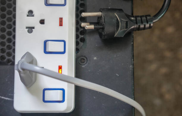 istock selective focus electricity plug and socket with fuse switch for safety 1219827941