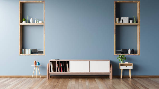 istock Cabinet for TV in modern empty room,minimal designs. 1219829750