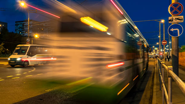 istock Bus traffic at the city bus terminal 1219832941