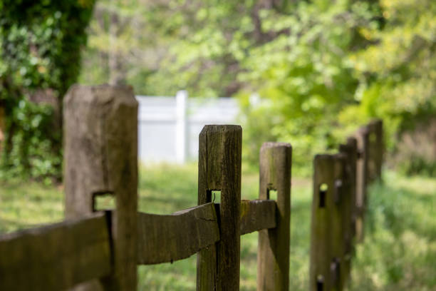 istock Decaying wooden fence. 1219833707