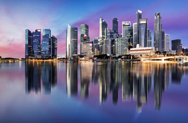 istock Singapore skyline - downtown city 1219840087