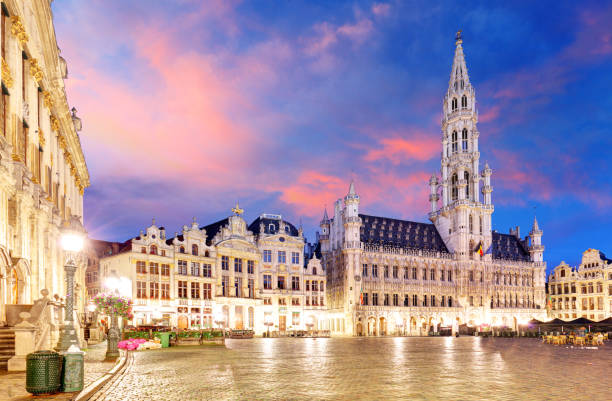 istock Grand Place in Brussels in night, Belgium 1219840456