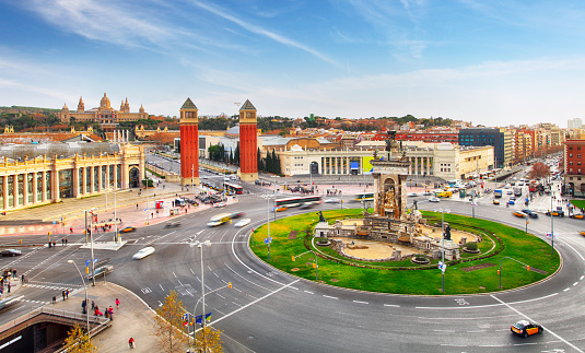 Placa De Espanya, the National Museum in Barcelona. Spain