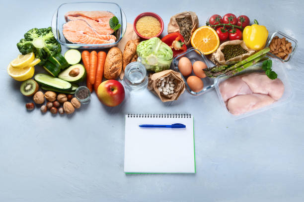istock Healthy diet eating plan. Meal planning. 1219841487