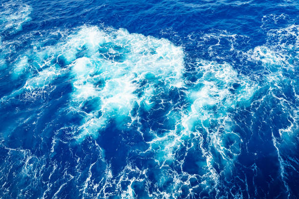 istock Blue ocean water with waves background ,Sea, Water, Wave Pattern. 1219842085
