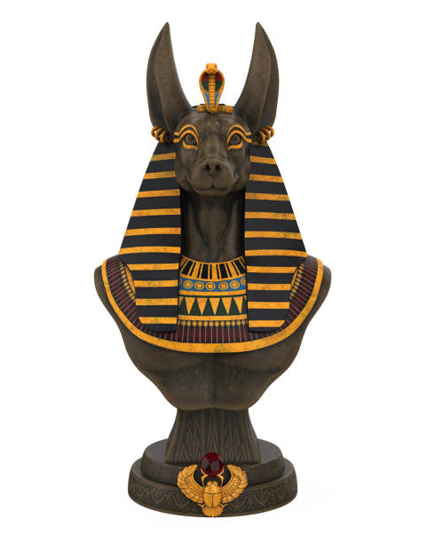 statue égyptienne d’anubis isolée - anubis photos et images de collection