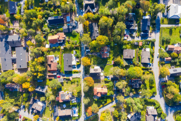 istock Aerial view of villa area 1219849049