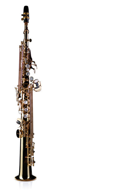istock Soprano Saxophone - isolated on white mock up background 1219849053
