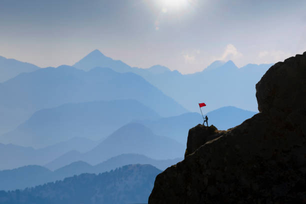 istock Successful climber, charming mountains and amazing landscapes 1219851992