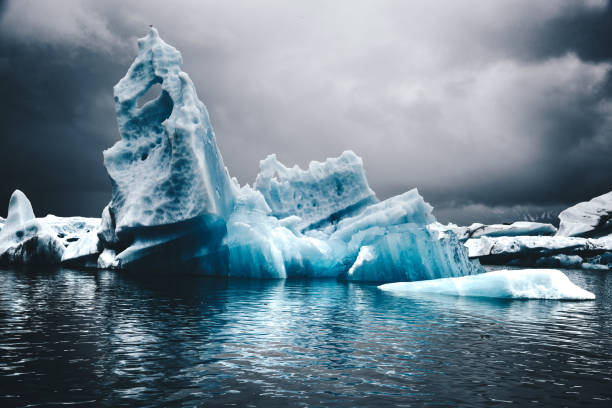 floating iceberg in Jokulsarlon glacier lake