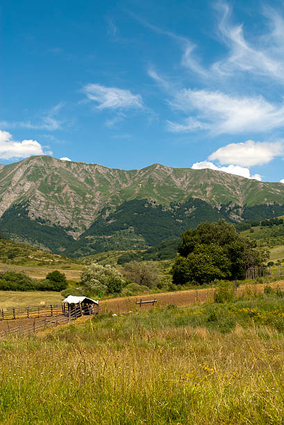 Italian landscape at summer between Lazio and Abruzzi Italian landscape at summer between Lazio and Abruzzi amatrice stock pictures, royalty-free photos & images