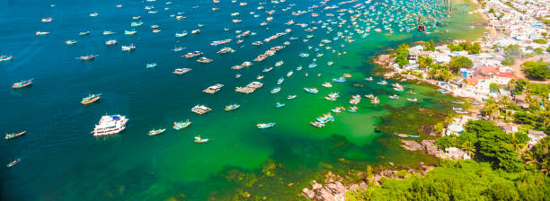 istock many multi-colored, beautiful ships in the sea. view from above 1219860741